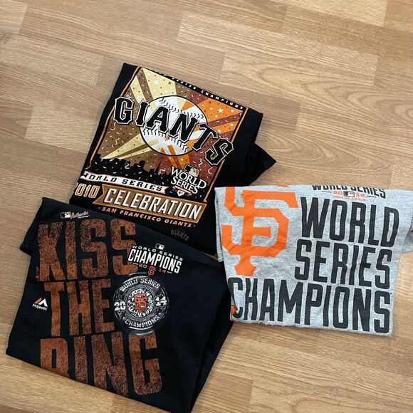 3pc San Francisco Giants World Series Champions T-Shirt Lot Size Medium M Lot - Picture 2 of 9